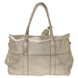 Mulberry Metallic Gold Crinkle Leather Bayswater Satchel