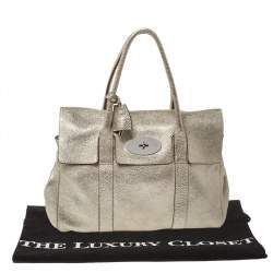 Mulberry Metallic Gold Crinkle Leather Bayswater Satchel