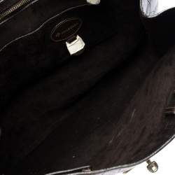 Pre Owned Mulberry Dark Brown Croc Embossed Leather Bayswater Satchel