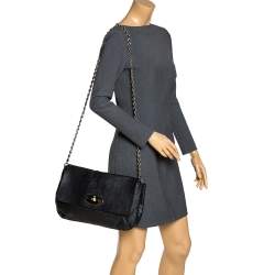 Mulberry Black Python Embossed Leather Lily Crossbody Bag