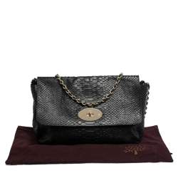 Mulberry Black Python Embossed Leather Lily Crossbody Bag