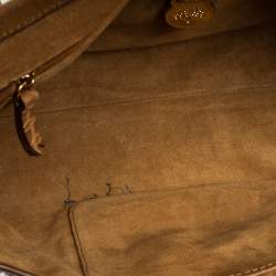  Mulberry Light Brown Croc Embossed Leather Lily Top Handle Bag