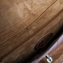  Mulberry Light Brown Croc Embossed Leather Lily Top Handle Bag