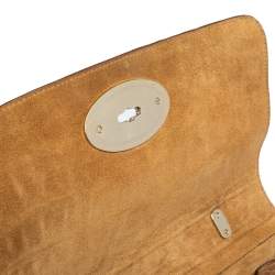  Mulberry Light Brown Croc Embossed Leather Lily Top Handle Bag