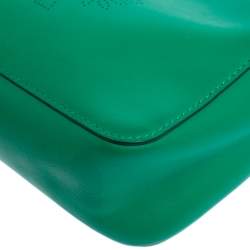 Pre Owned Mulberry Green Perforated Logo Leather Crossbody Bag