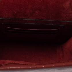 Pre Owned Mulberry Cinnamon Brown Croc Embossed Leather Small Harlow Top Handle Bag