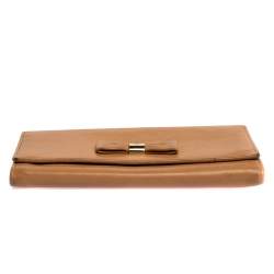 Pre Owned Mulberry Beige Leather Bow Continental Wallet