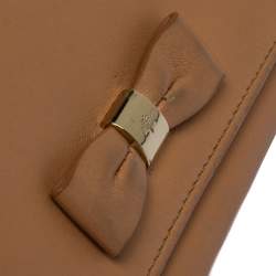 Pre Owned Mulberry Beige Leather Bow Continental Wallet