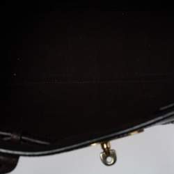 Pre Owned Mulberry Dark Brown Croc Embossed Leather Bayswater Satchel