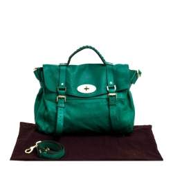 Pre Owned Mulberry Green Leather Oversized Alexa Satchel
