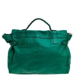 Pre Owned Mulberry Green Leather Oversized Alexa Satchel