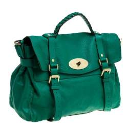 Pre Owned Mulberry Green Leather Oversized Alexa Satchel