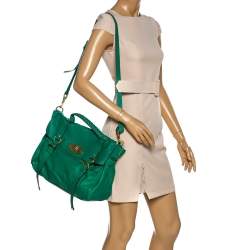 Pre Owned Mulberry Green Leather Oversized Alexa Satchel