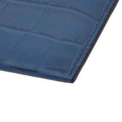 Pre Owned Mulberry Blue Croc Embossed Leather Card Holder