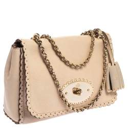 Pre Owned Mulberry Beige Leather Small Lily Shoulder Bag