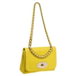 Pre Owned Mulberry Yellow Lizard Embossed Leather Shoulder Bag
