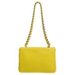 Pre Owned Mulberry Yellow Lizard Embossed Leather Shoulder Bag
