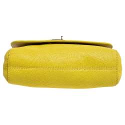 Pre Owned Mulberry Yellow Lizard Embossed Leather Shoulder Bag