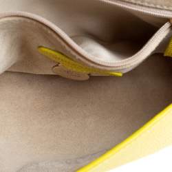 Pre Owned Mulberry Yellow Lizard Embossed Leather Shoulder Bag