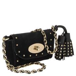 Pre Owned Mulberry Navy Blue Suede Mini Lily Crossbody Bag