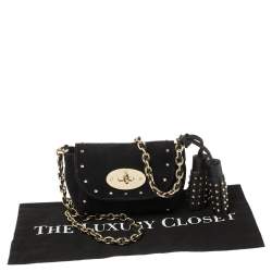 Pre Owned Mulberry Navy Blue Suede Mini Lily Crossbody Bag