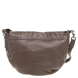 Pre Owned Mulberry Dark Beige Leather Daria Shoulder Bag