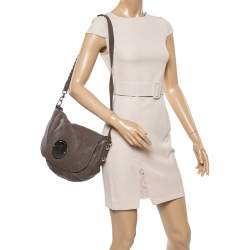 Pre Owned Mulberry Dark Beige Leather Daria Shoulder Bag