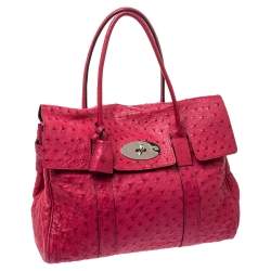 Mulberry Magenta Ostrich Bayswater Satchel