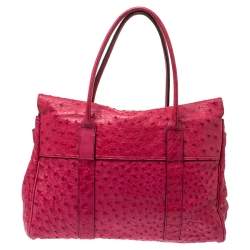 Mulberry Magenta Ostrich Bayswater Satchel