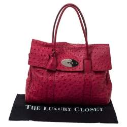 Mulberry Magenta Ostrich Bayswater Satchel