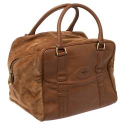 Pre Owned Mulberry Brown Leather and Suede Maisie Clipper Satchel
