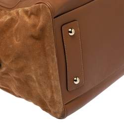 Pre Owned Mulberry Brown Leather and Suede Maisie Clipper Satchel