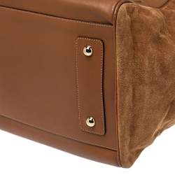 Pre Owned Mulberry Brown Leather and Suede Maisie Clipper Satchel