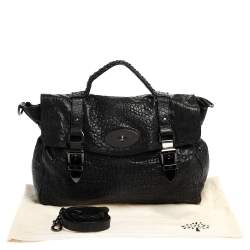 Pre Owned Mulberry Blue Holographic Leather Oversized Alexa Satchel