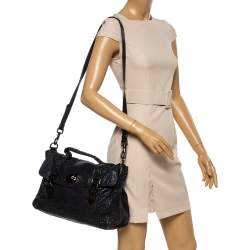 Pre Owned Mulberry Blue Holographic Leather Oversized Alexa Satchel