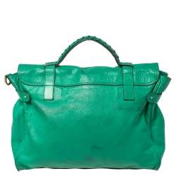Pre Owned Mulberry Green Leather Oversized Alexa Satchel