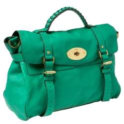 Pre Owned Mulberry Green Leather Oversized Alexa Satchel