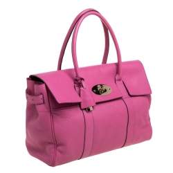 Pre Owned Mulberry Fuschia Grained Leather Bayswater Satchel
