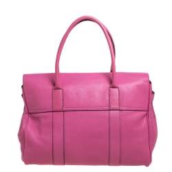 Pre Owned Mulberry Fuschia Grained Leather Bayswater Satchel