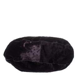 Pre Owned Mulberry Dark Plum Ostrich Embossed Velvet Daria Hobo