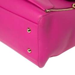 Pre Owned Mulberry Fuchsia Leather Large Willow Tote