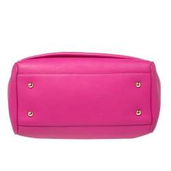 Pre Owned Mulberry Fuchsia Leather Large Willow Tote