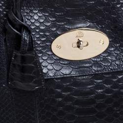 مملوكة مسبقًا Mulberry Deep Midnight Blue Python Effect Leather Bayswater Satchel