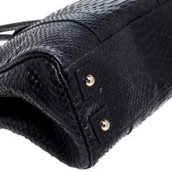 مملوكة مسبقًا Mulberry Deep Midnight Blue Python Effect Leather Bayswater Satchel