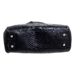 مملوكة مسبقًا Mulberry Deep Midnight Blue Python Effect Leather Bayswater Satchel