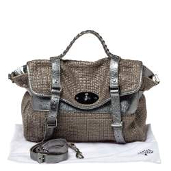 Pre Owned Mulberry Metallic Woven Fabric and Leather Alexa Top Handle Bag