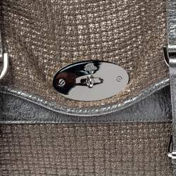 Pre Owned Mulberry Metallic Woven Fabric and Leather Alexa Top Handle Bag