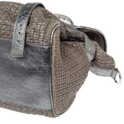 Pre Owned Mulberry Metallic Woven Fabric and Leather Alexa Top Handle Bag