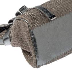 Pre Owned Mulberry Metallic Woven Fabric and Leather Alexa Top Handle Bag