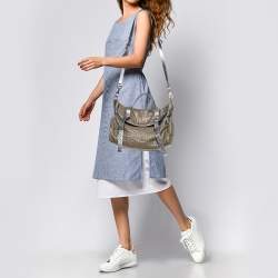 Pre Owned Mulberry Metallic Woven Fabric and Leather Alexa Top Handle Bag